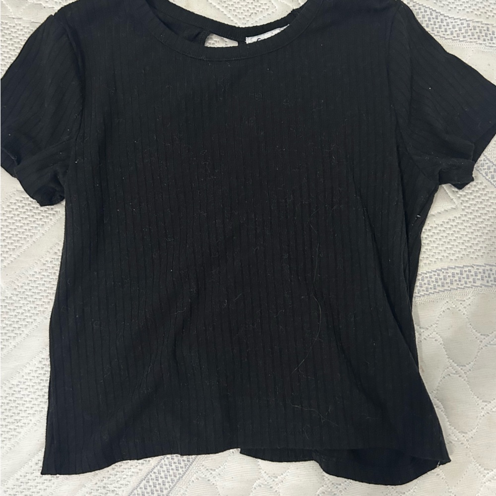 Hollister black cross back crop top